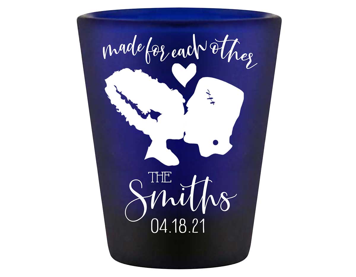 Made For Each Other 1A Frankenstein Standard 1.5oz Blue Shot Glasses Halloween Wedding Gifts for Guests