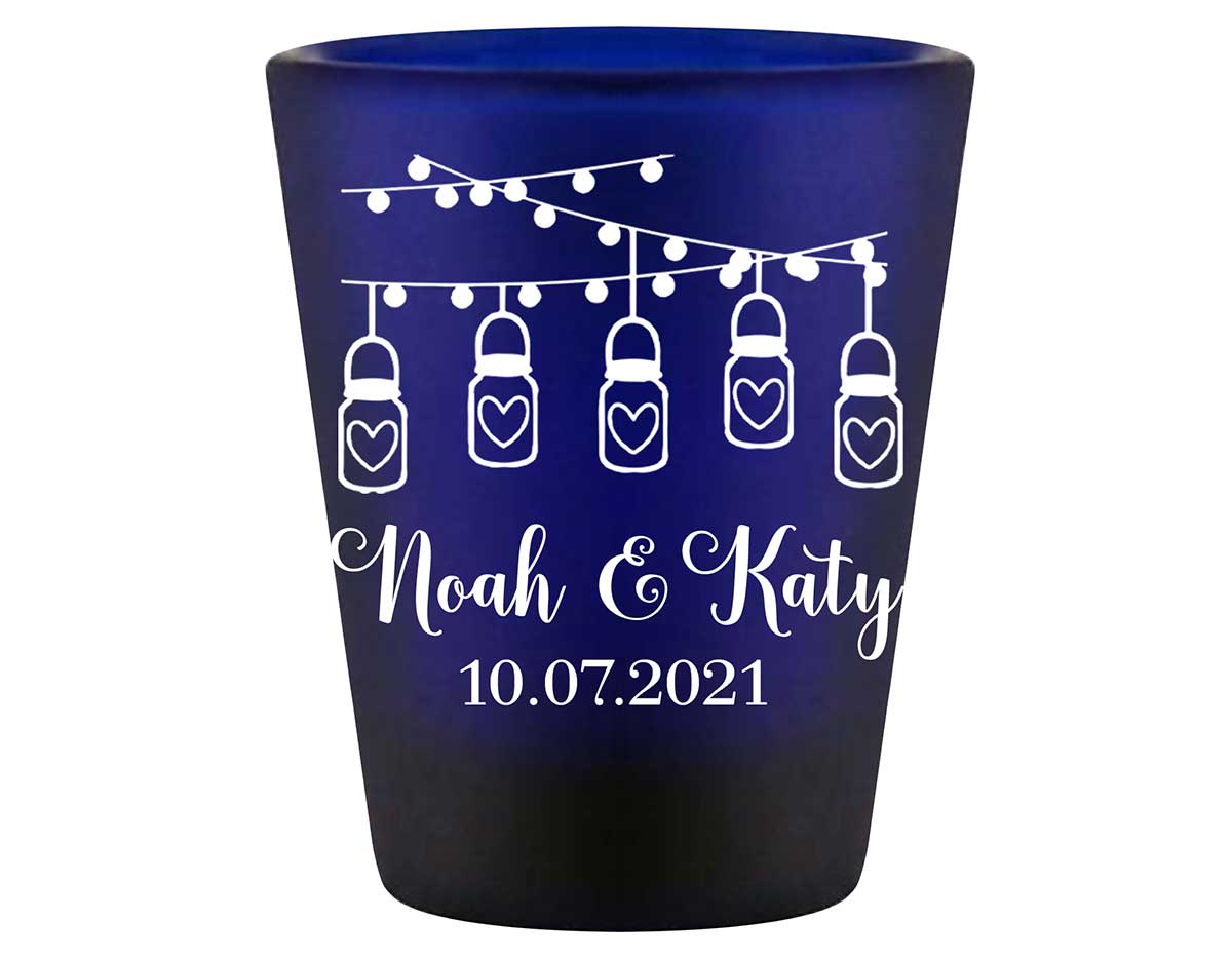 Mason Jar Lights 1A String Lights Standard 1.5oz Blue Shot Glasses Rustic Wedding Gifts for Guests