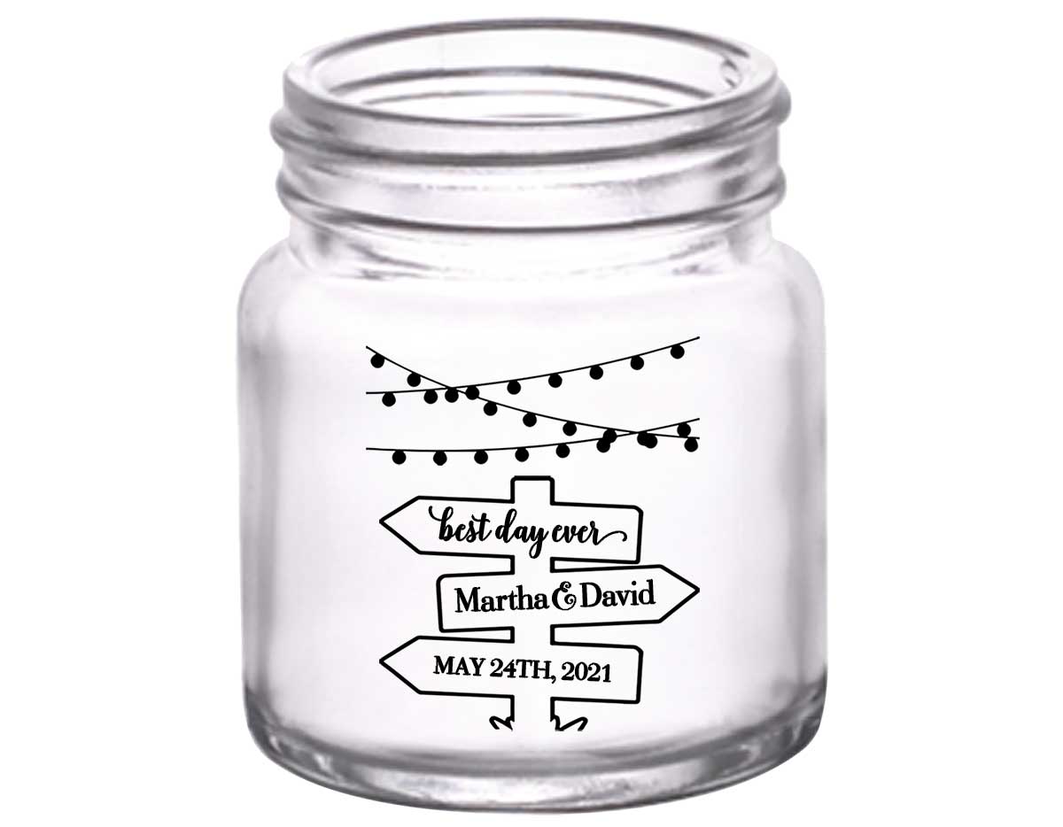 Mason Jar Lights 2A Post Sign 2oz Mini Mason Shot Glasses Rustic Wedding Gifts for Guests