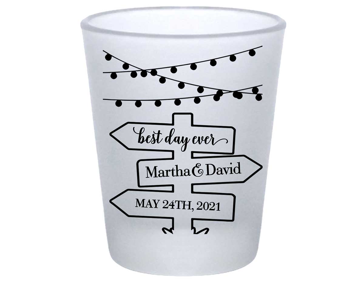 Mason Jar Lights 2A Post Sign Standard 1.75oz Frosted Shot Glasses Rustic Wedding Gifts for Guests