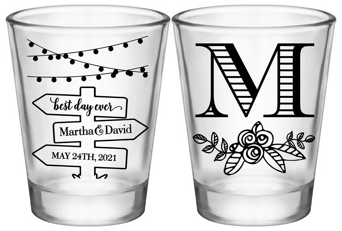 Mason Jar Lights 2A2 Post Sign Standard 1.75oz Clear Shot Glasses Rustic Wedding Gifts for Guests