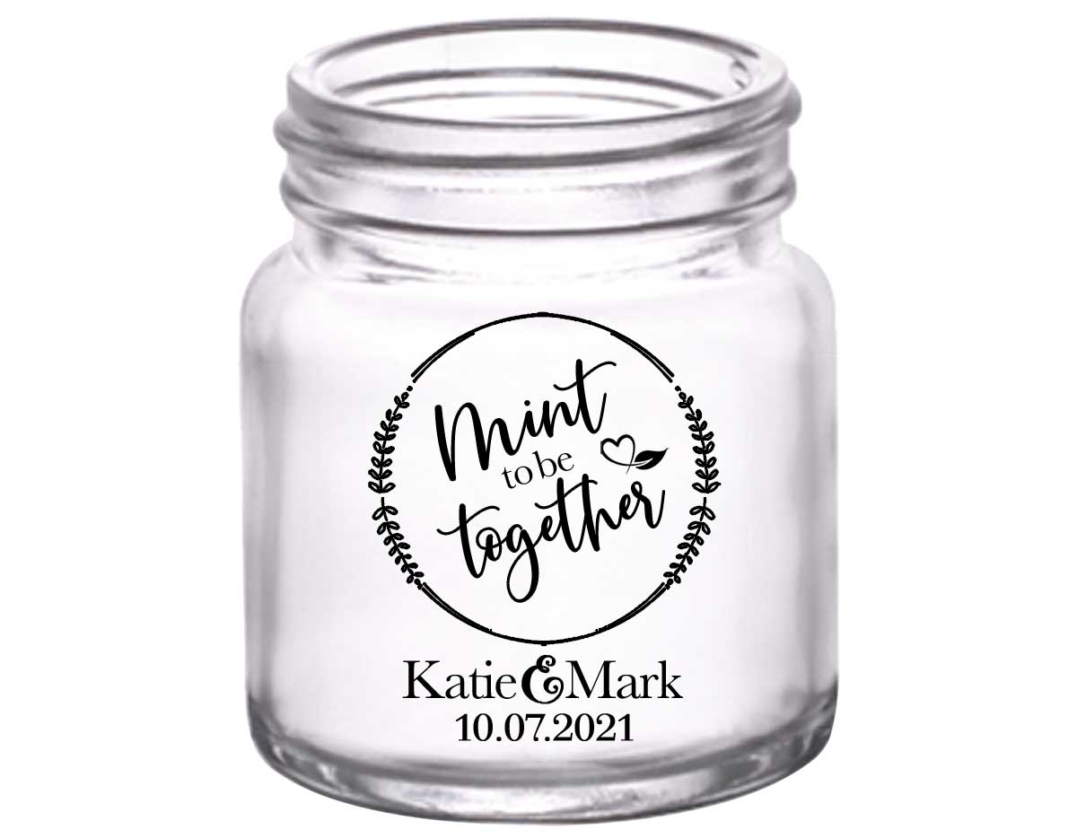 Mint To Be Together 1A 2oz Mini Mason Shot Glasses Cute Wedding Gifts for Guests