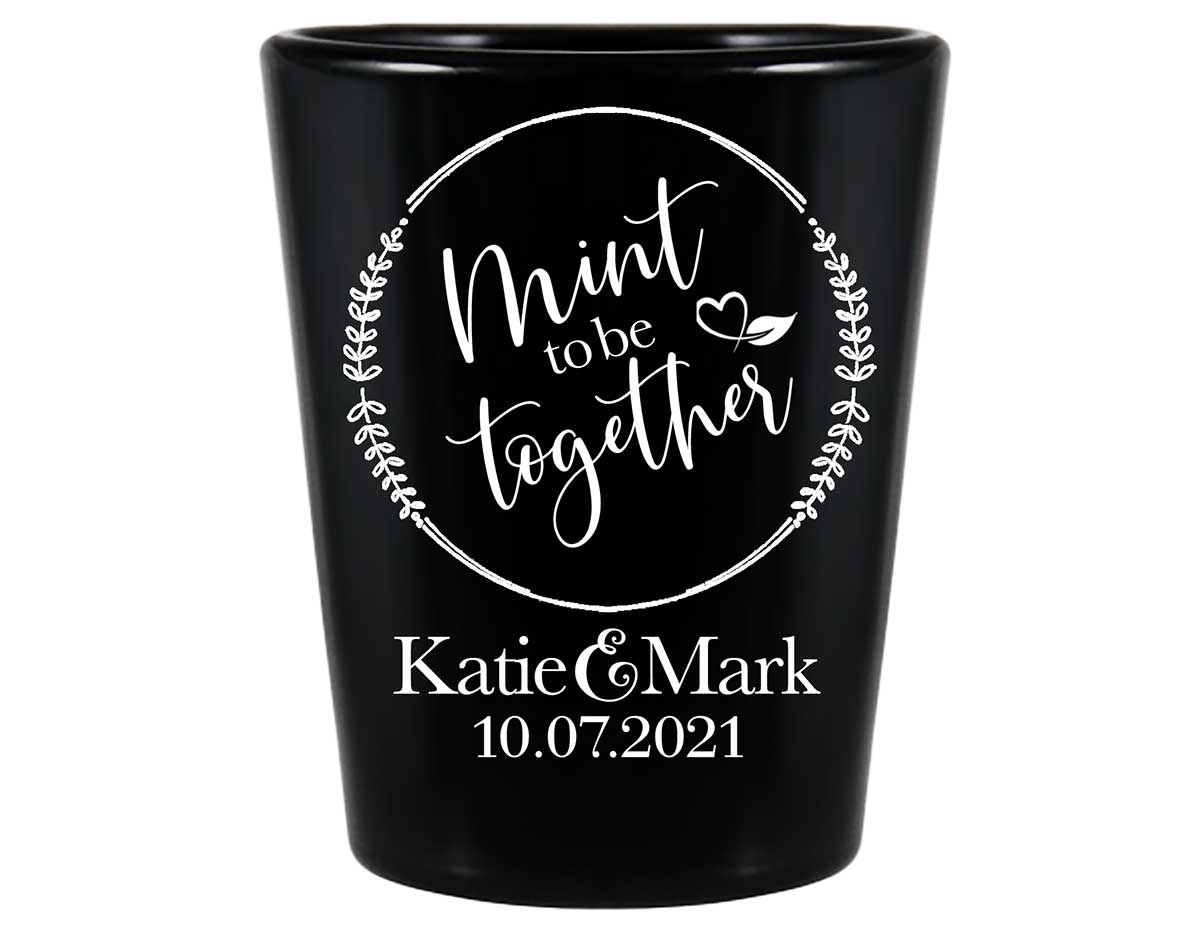 Mint To Be Together 1A Standard 1.5oz Black Shot Glasses Cute Wedding Gifts for Guests
