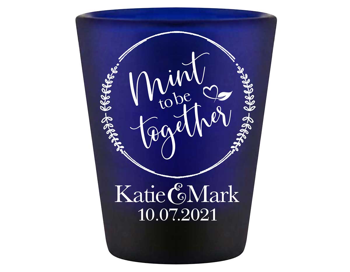Mint To Be Together 1A Standard 1.5oz Blue Shot Glasses Cute Wedding Gifts for Guests
