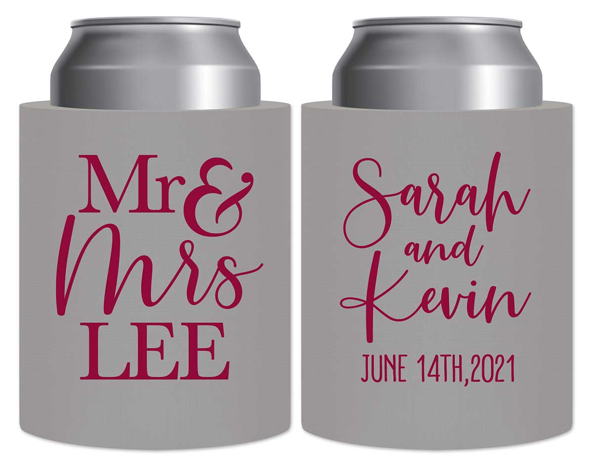 Mr & Mrs 3A Thick Foam Can Koozies Personalized Wedding Gifts for Guests