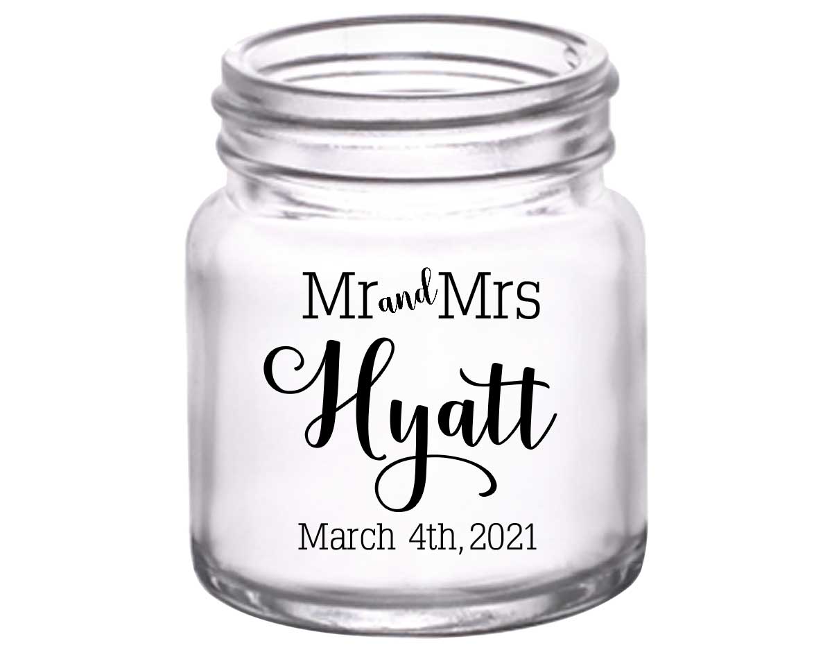 Mr & Mrs 4A 2oz Mini Mason Shot Glasses Personalized Wedding Gifts for Guests