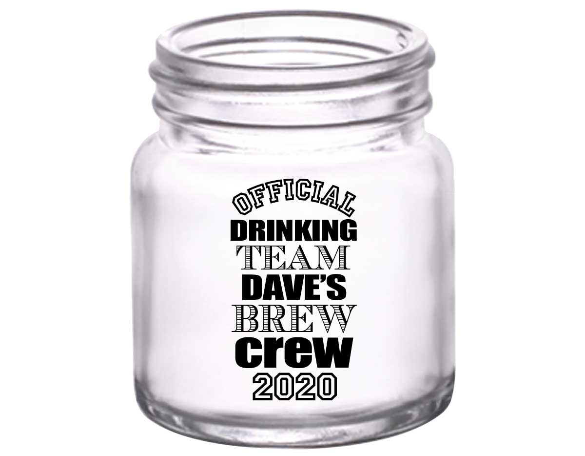 Official Drinking Team 1A Bachelor Brew Crew 2oz Mini Mason Shot Glasses Sports Bachelor Party Gifts for Guests