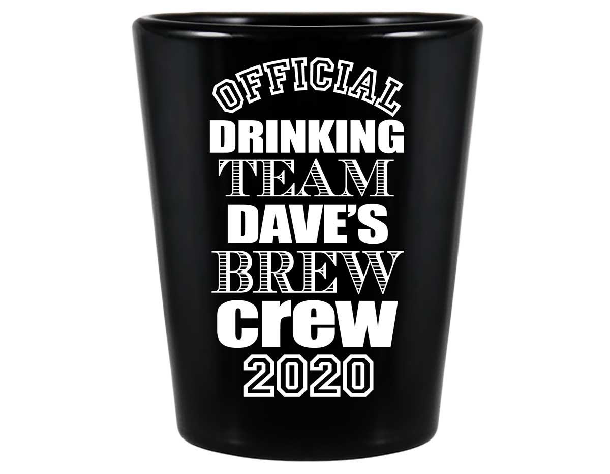Official Drinking Team 1A Bachelor Brew Crew Standard 1.5oz Black Shot Glasses Sports Bachelor Party Gifts for Guests