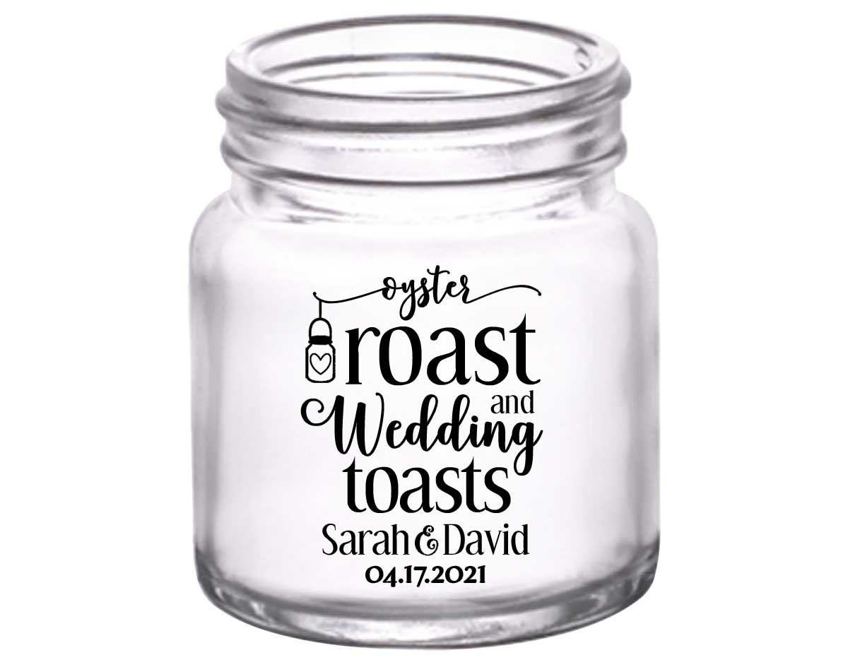 Oyster Roast & Wedding Toasts 1A 2oz Mini Mason Shot Glasses Rustic Wedding Gifts for Guests