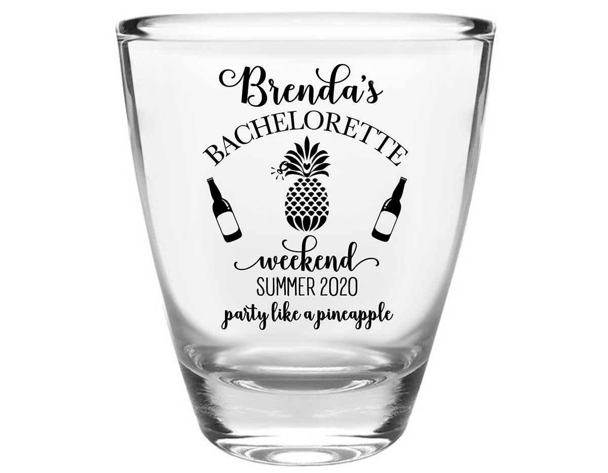Party Like A Pineapple 1A Clear 1oz Round Barrel Shot Glasses Funny Bachelorette Party Gifts for Guests