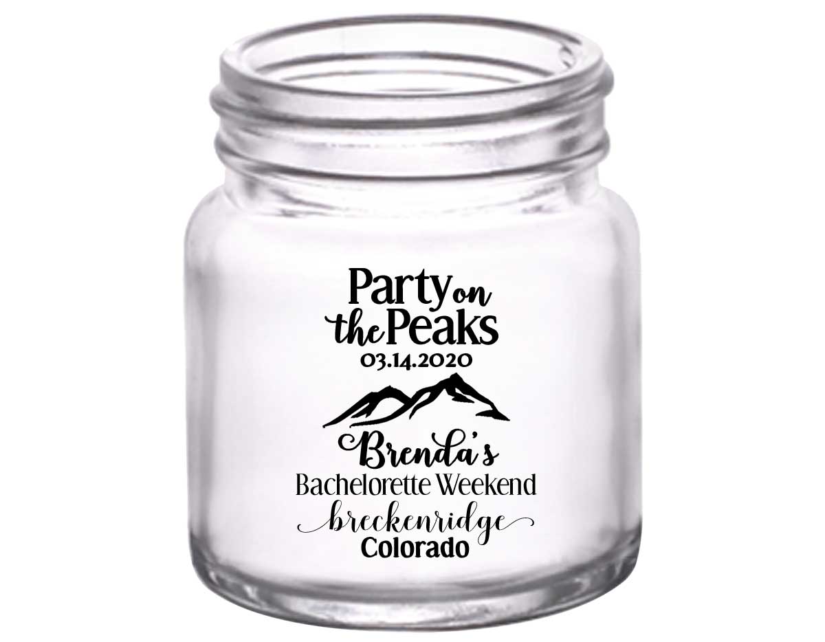 Party On The Peaks 1A 2oz Mini Mason Shot Glasses Mountain Bachelorette Party Gifts for Guests