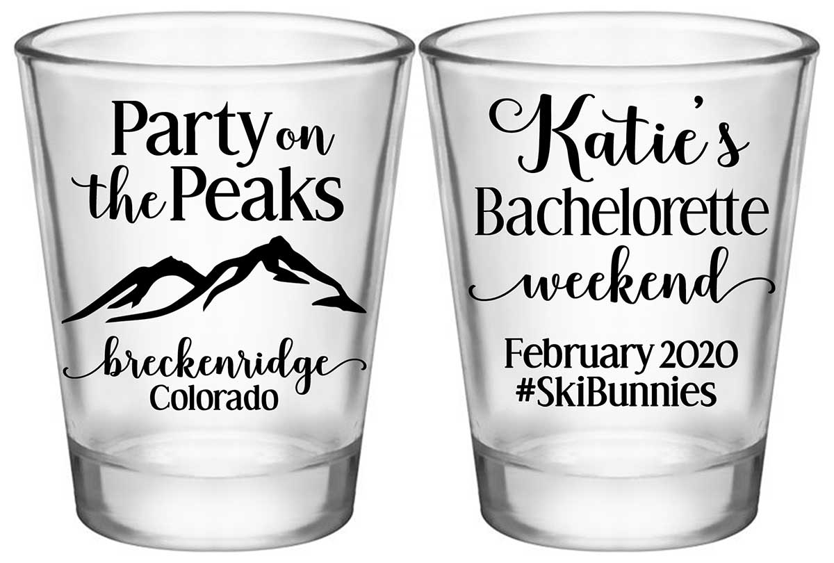 Party On The Peaks 1A2 Standard 1.75oz Clear Shot Glasses Mountain Bachelorette Party Gifts for Guests