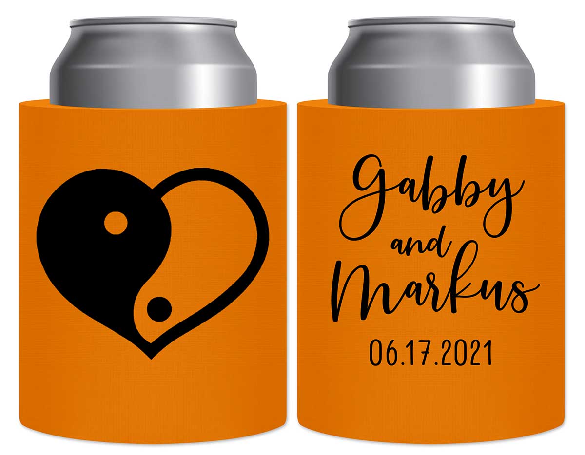 Perfect Half 1A Yin Yang Thick Foam Can Koozies Zen Wedding Gifts for Guests