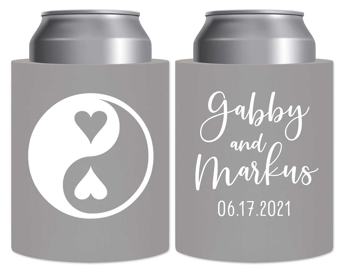 Perfect Half 1B Yin Yang Thick Foam Can Koozies Zen Wedding Gifts for Guests