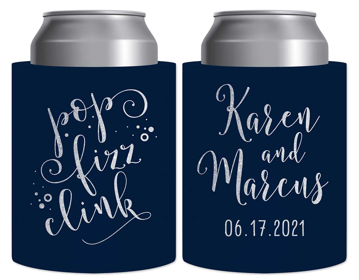 Pop Fizz Clink 1A Thick Foam Can Koozies New Years Eve Wedding Gifts for Guests