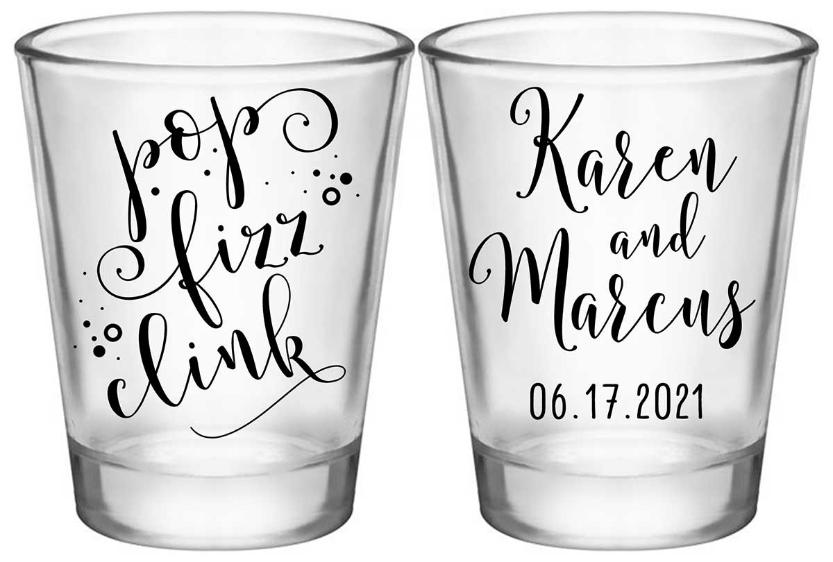 Pop Fizz Clink 1A2 Standard 1.75oz Clear Shot Glasses New Years Eve Wedding Gifts for Guests