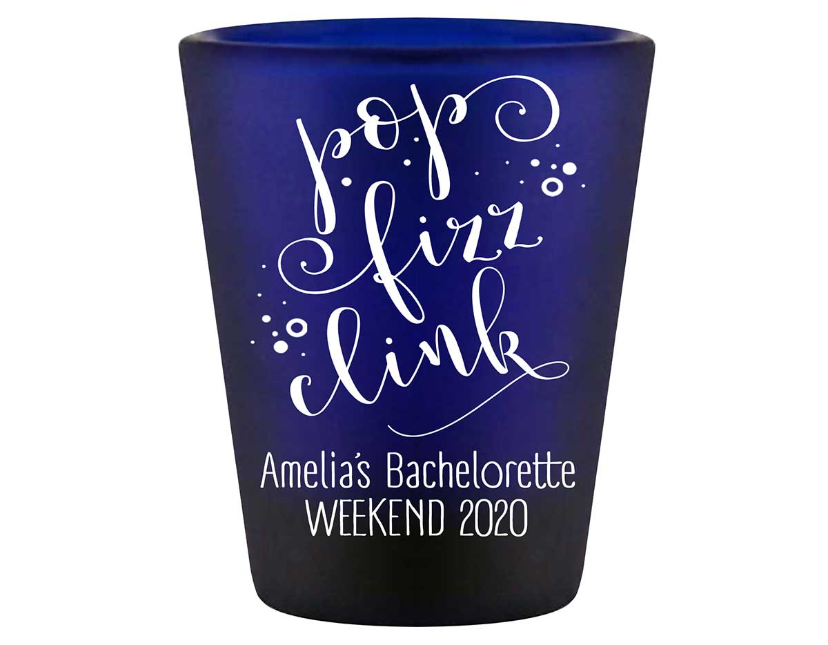Pop Fizz Clink Bachelorette 1A Standard 1.5oz Blue Shot Glasses Personalized Bachelorette Party Gifts for Guests