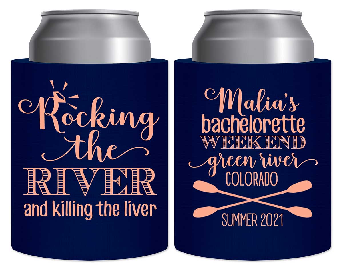 Rocking The River & Killing The Liver 1A Thick Foam Can Koozies Boat Bachelorette Party Gifts for Guests