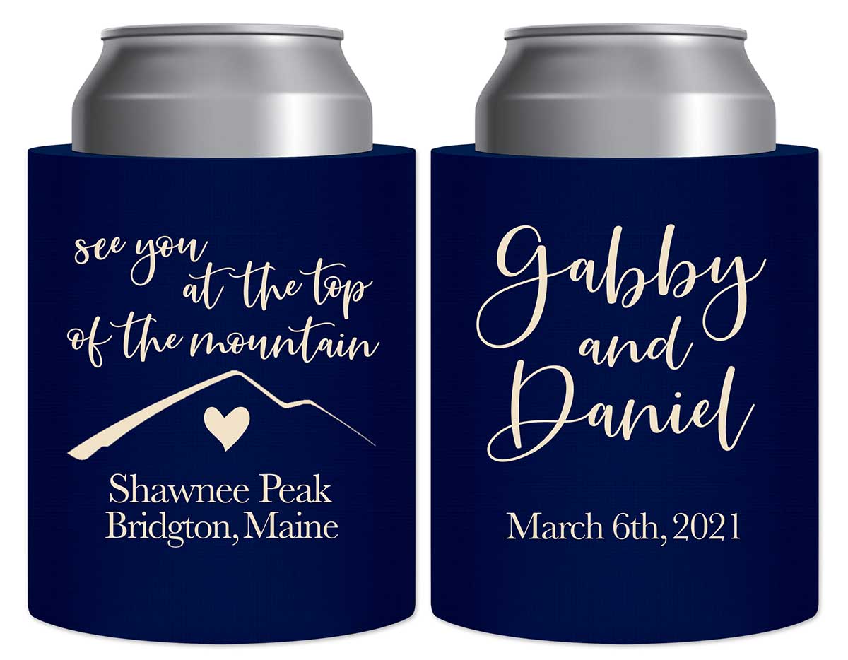 See You At The Top Of The Mountain 1A Thick Foam Can Koozies Mountain Wedding Gifts for Guests
