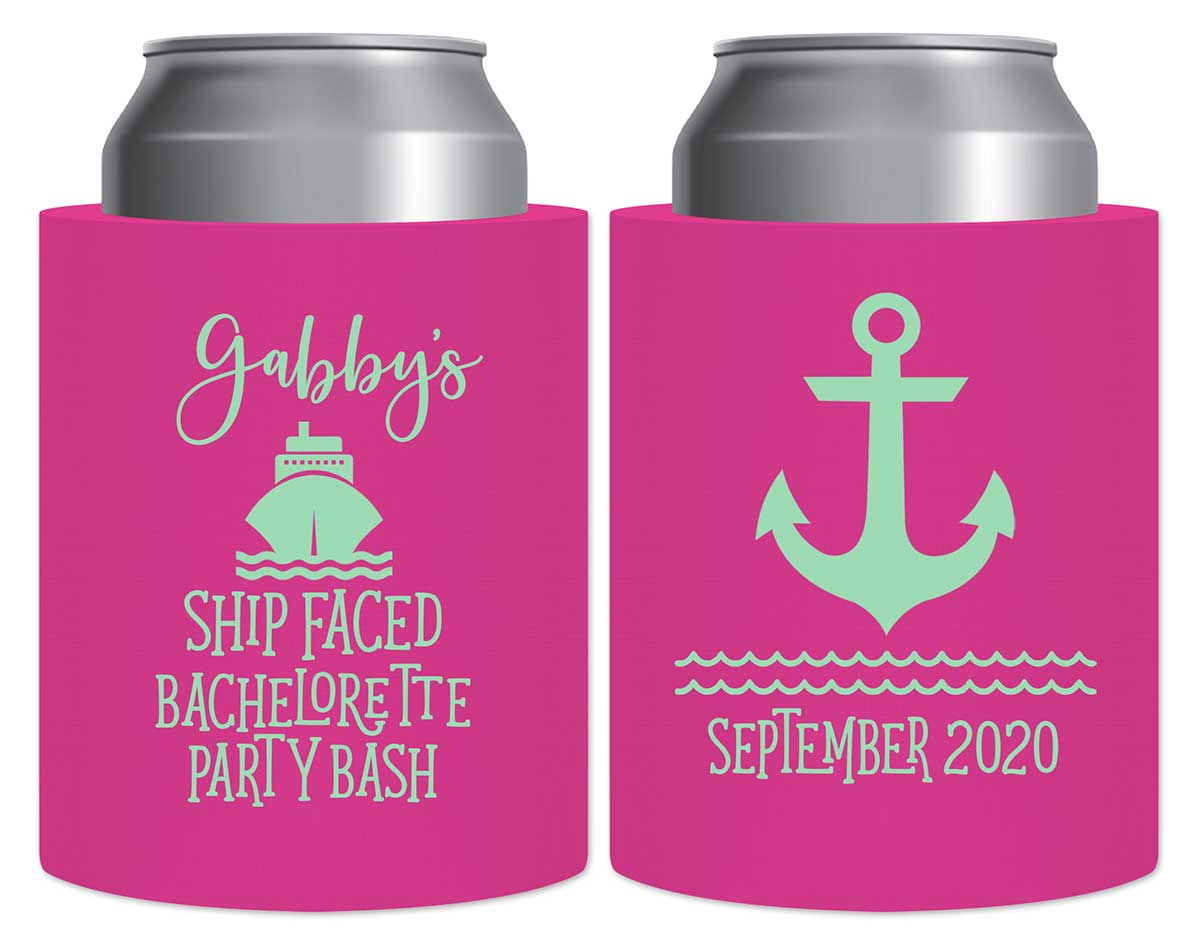 Ship Faced Nautical Bachelorette 1A Thick Foam Can Koozies Nautical Bachelorette Party Gifts for Guests