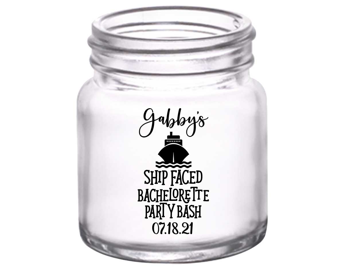 Ship Faced Nautical Bachelorette 1A 2oz Mini Mason Shot Glasses Boat Bachelorette Party Gifts for Guests