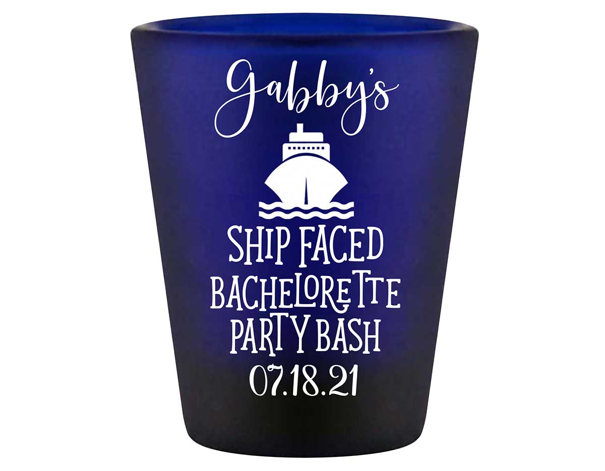 Ship Faced Nautical Bachelorette 1A Standard 1.5oz Blue Shot Glasses Boat Bachelorette Party Gifts for Guests