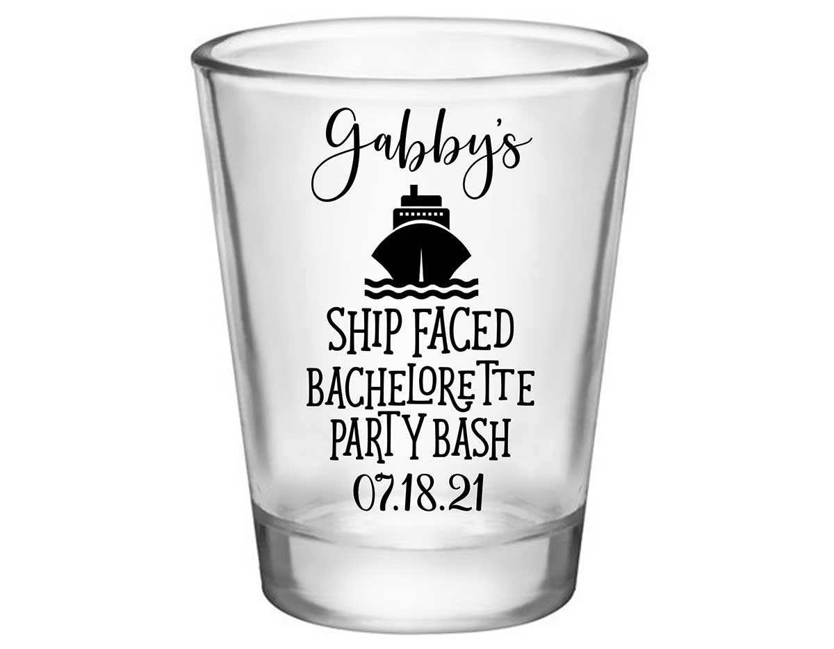 Ship Faced Nautical Bachelorette 1A Standard 1.75oz Clear Shot Glasses Boat Bachelorette Party Gifts for Guests