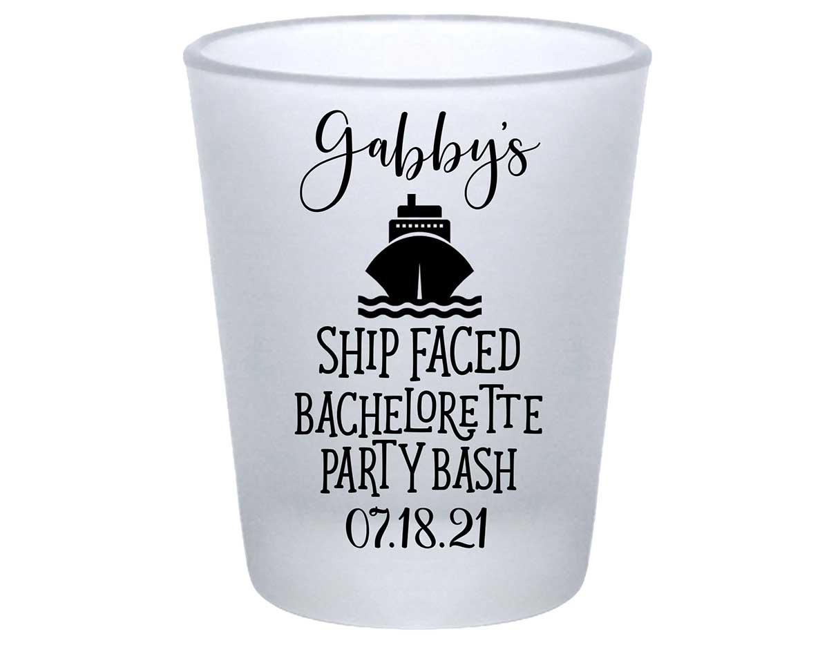 Ship Faced Nautical Bachelorette 1A Standard 1.75oz Frosted Shot Glasses Boat Bachelorette Party Gifts for Guests