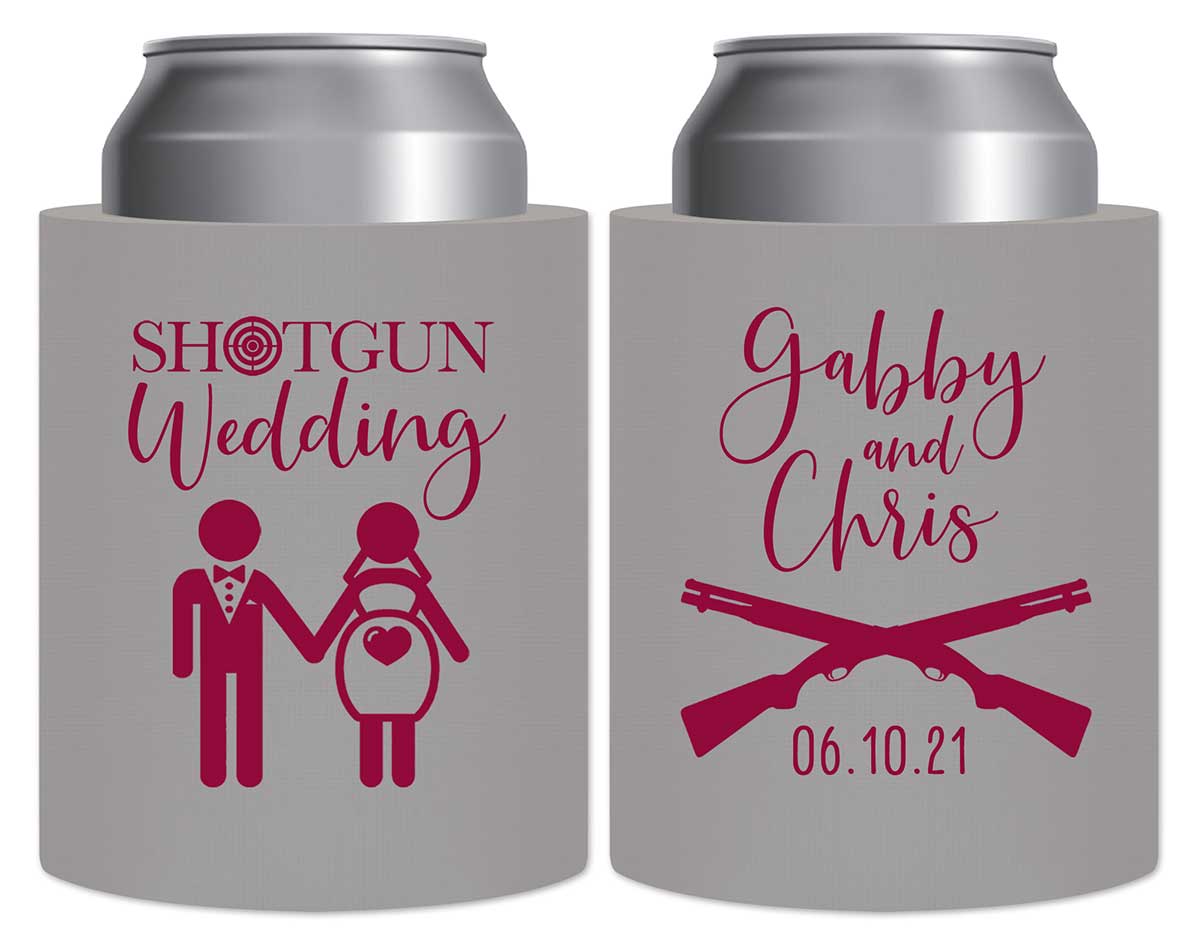 Shotgun Wedding 1A Thick Foam Can Koozies Pregnant Bride Wedding Gifts for Guests