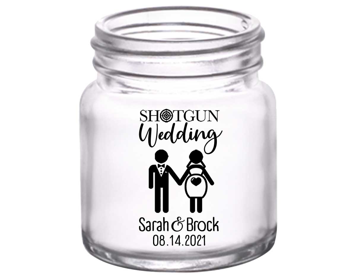 Shotgun Wedding 1A 2oz Mini Mason Shot Glasses Pregnant Bride Wedding Gifts for Guests