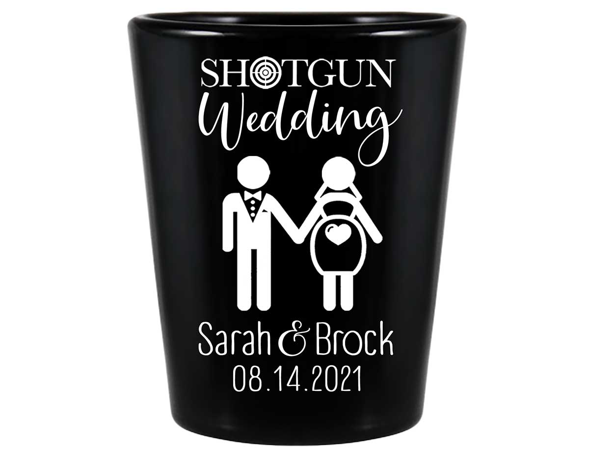 Shotgun Wedding 1A Standard 1.5oz Black Shot Glasses Pregnant Bride Wedding Gifts for Guests