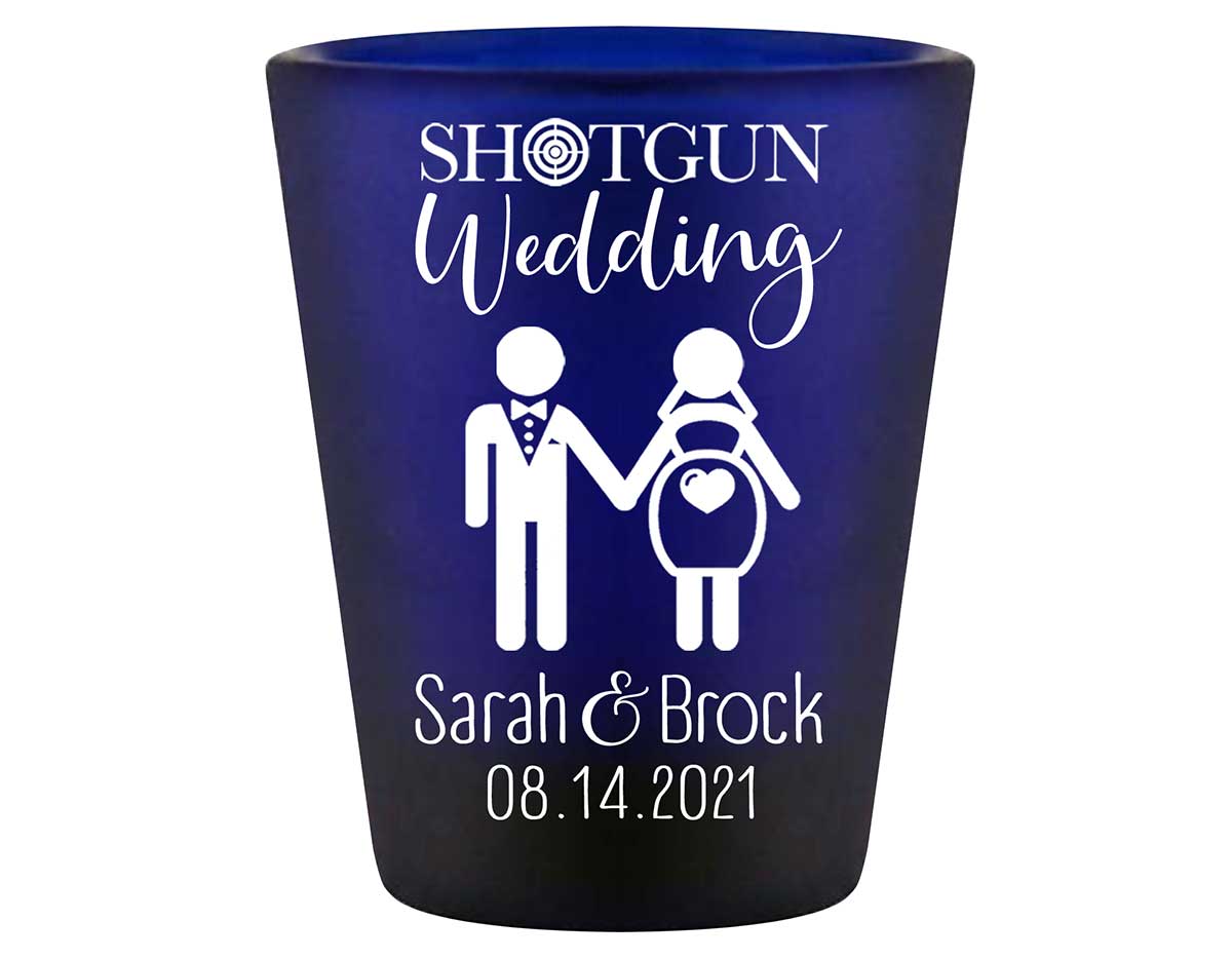 Shotgun Wedding 1A Standard 1.5oz Blue Shot Glasses Pregnant Bride Wedding Gifts for Guests