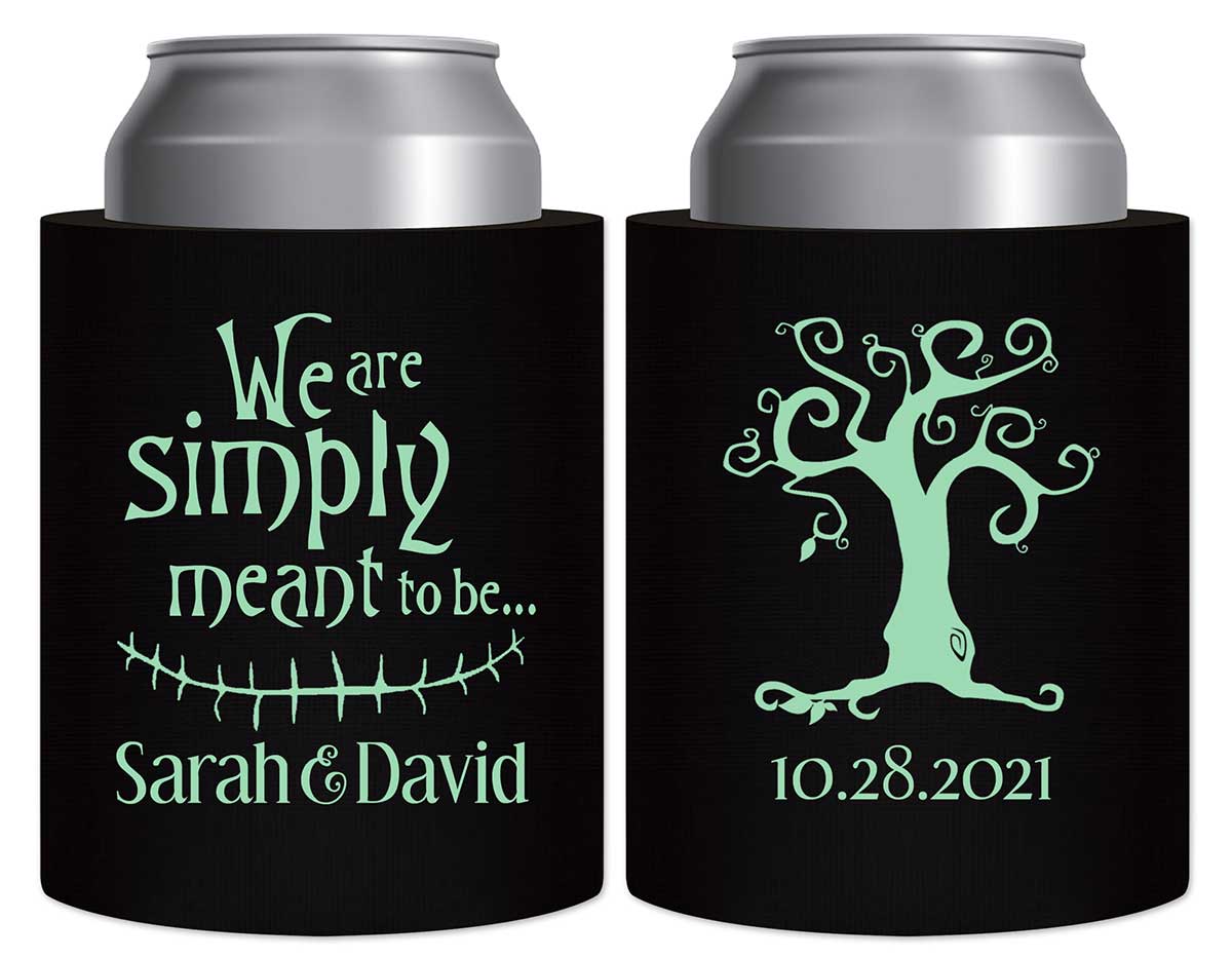 Simply Meant To Be 1A Thick Foam Can Koozies Halloween Wedding Gifts for Guests