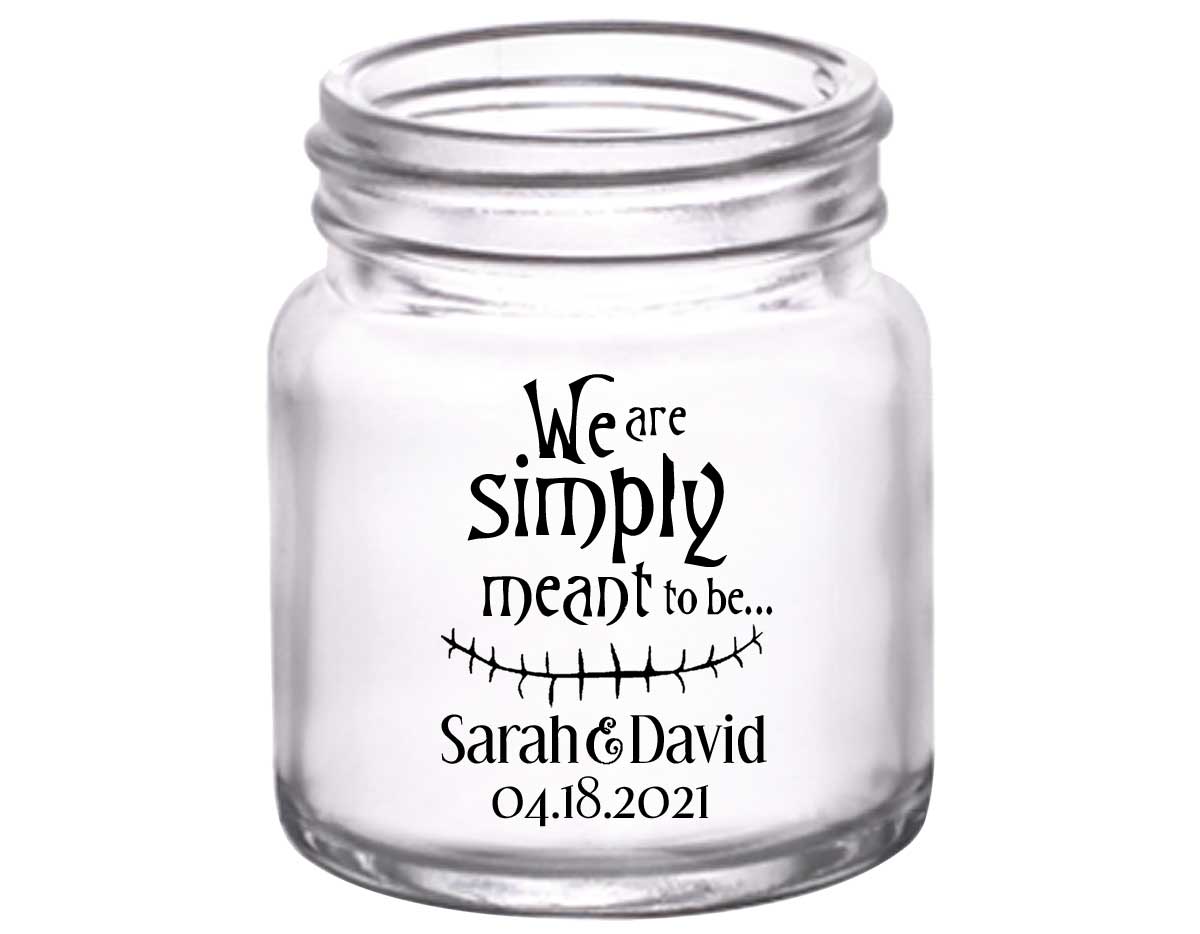 Simply Meant To Be 1A 2oz Mini Mason Shot Glasses Halloween Wedding Gifts for Guests