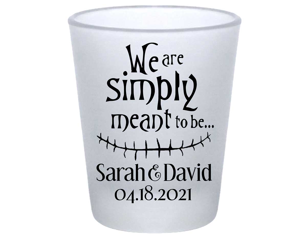 Simply Meant To Be 1A Standard 1.75oz Frosted Shot Glasses Halloween Wedding Gifts for Guests