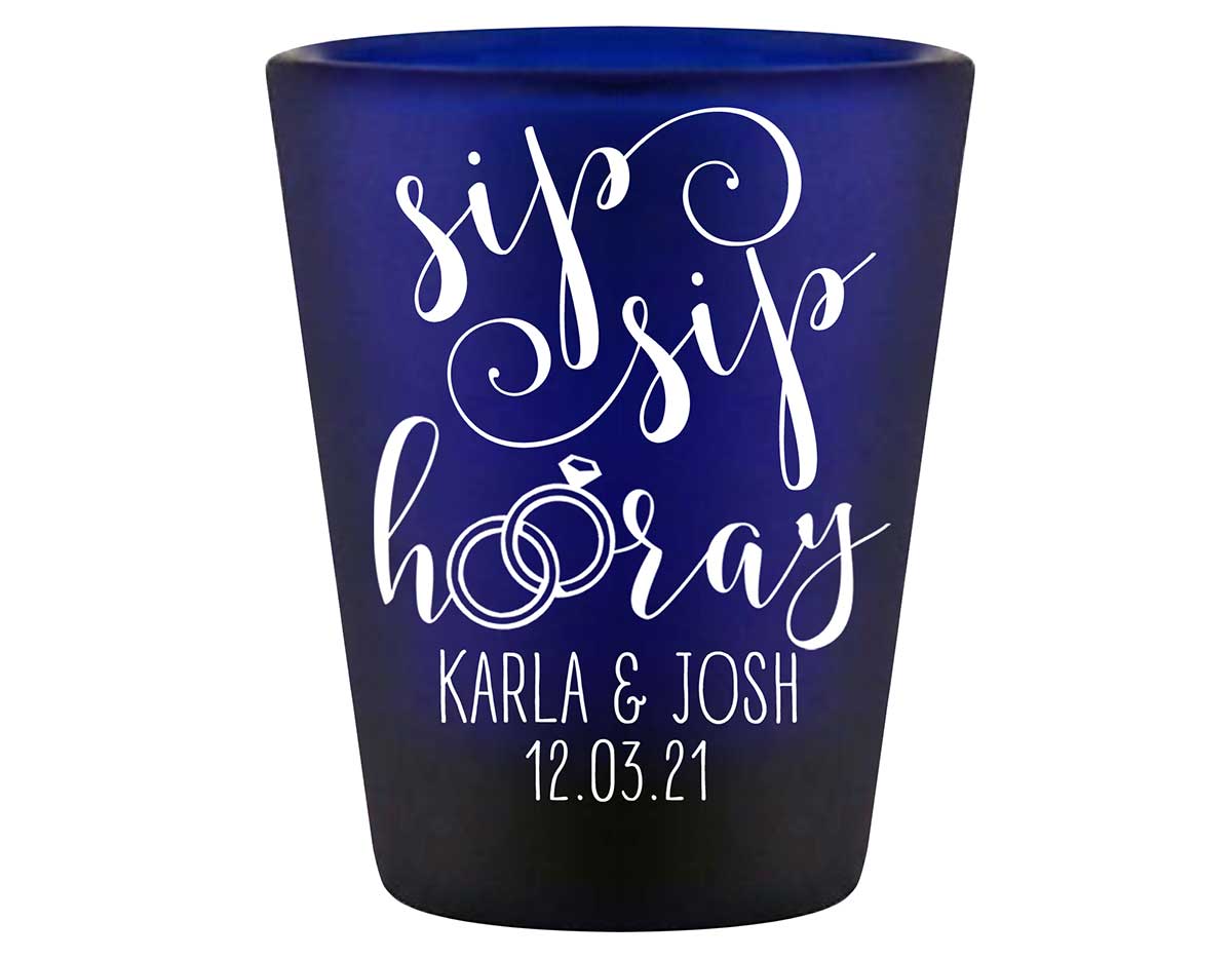 Sip Sip Hooray 1B Standard 1.5oz Blue Shot Glasses Personalized Wedding Gifts for Guests