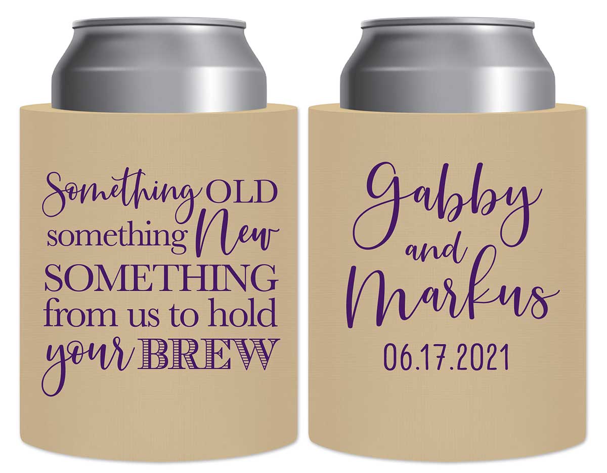 Something Old Something New 1A Thick Foam Can Koozies Personalized Wedding Gifts for Guests
