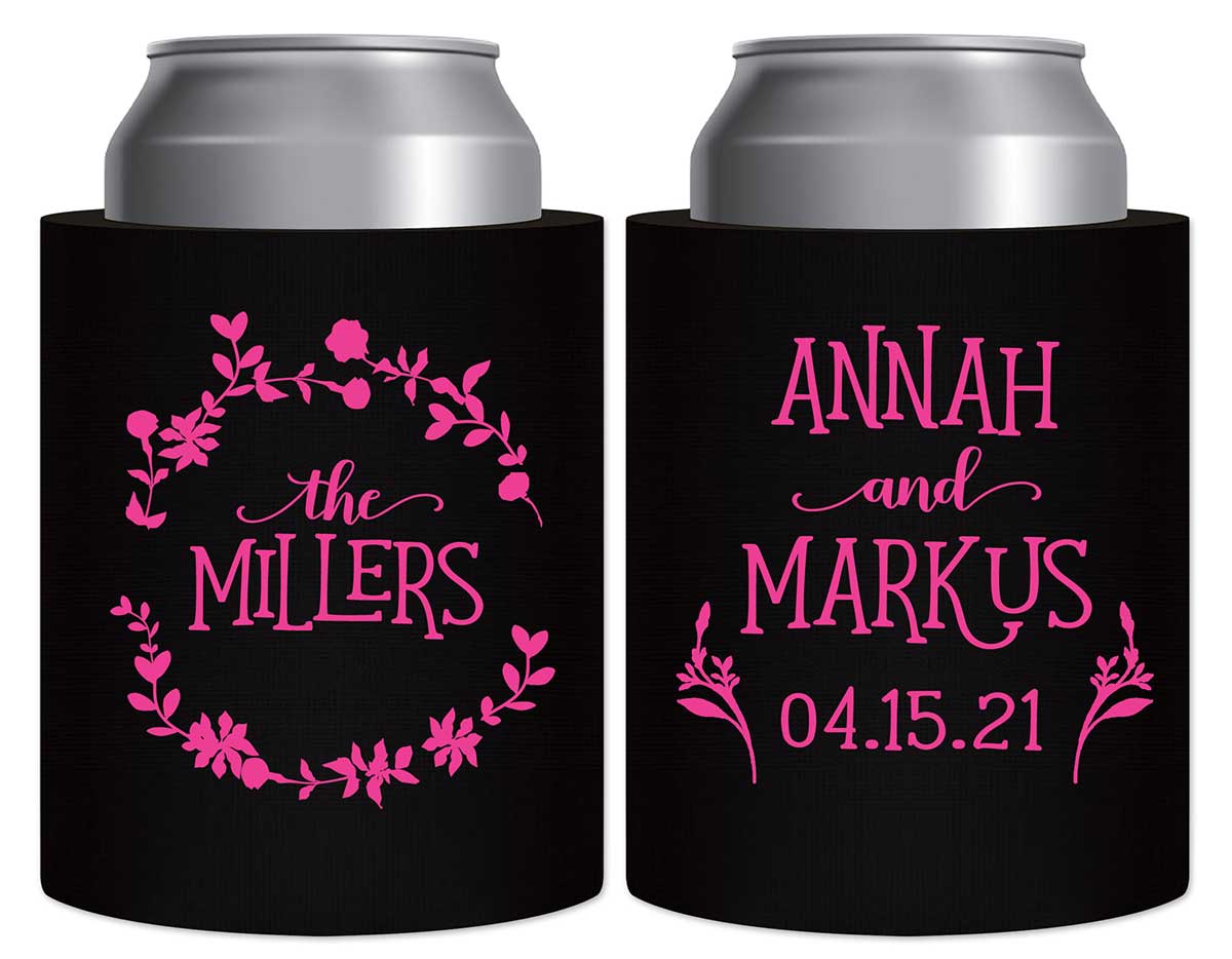 Spring Love 1A Floral Thick Foam Can Koozies Floral Wedding Gifts for Guests