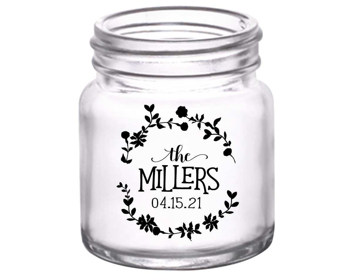 Spring Love 1A Floral 2oz Mini Mason Shot Glasses Floral Wedding Gifts for Guests