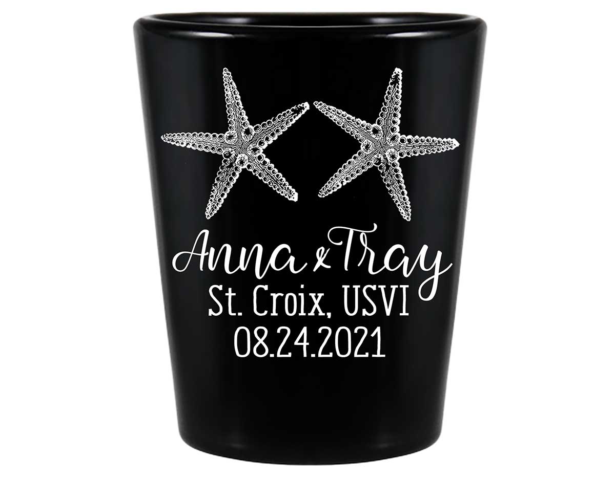 Starfish 1A Standard 1.5oz Black Shot Glasses Beach Wedding Gifts for Guests