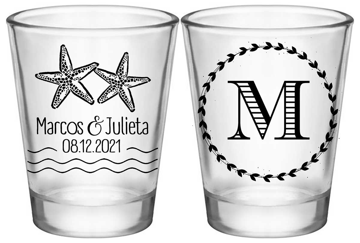 Starfish 2A2 Standard 1.75oz Clear Shot Glasses Beach Wedding Gifts for Guests