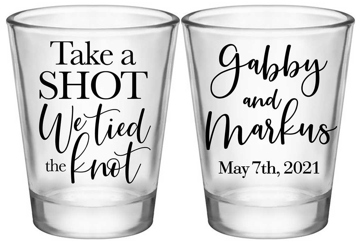 Take A Shot We Tied The Knot 2A2 Standard 1.75oz Clear Shot Glasses Nautical Wedding Gifts for Guests