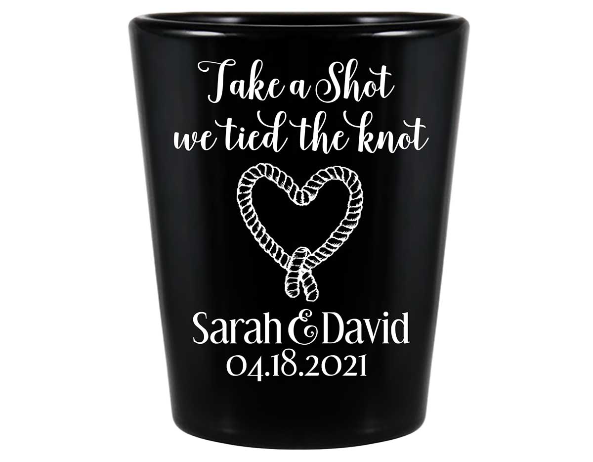 Take A Shot We Tied The Knot 3A Standard 1.5oz Black Shot Glasses Rustic Wedding Gifts for Guests
