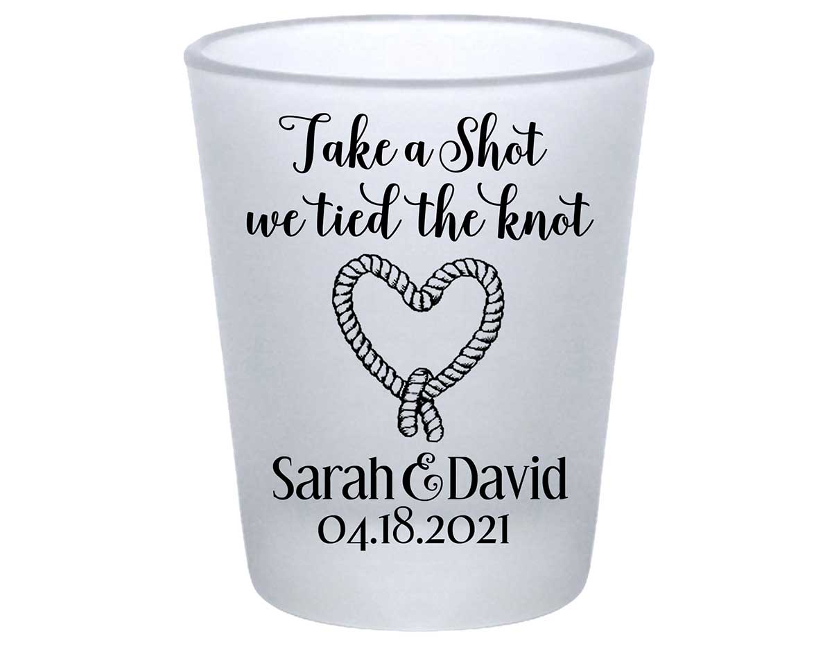 Take A Shot We Tied The Knot 3A Standard 1.75oz Frosted Shot Glasses Rustic Wedding Gifts for Guests