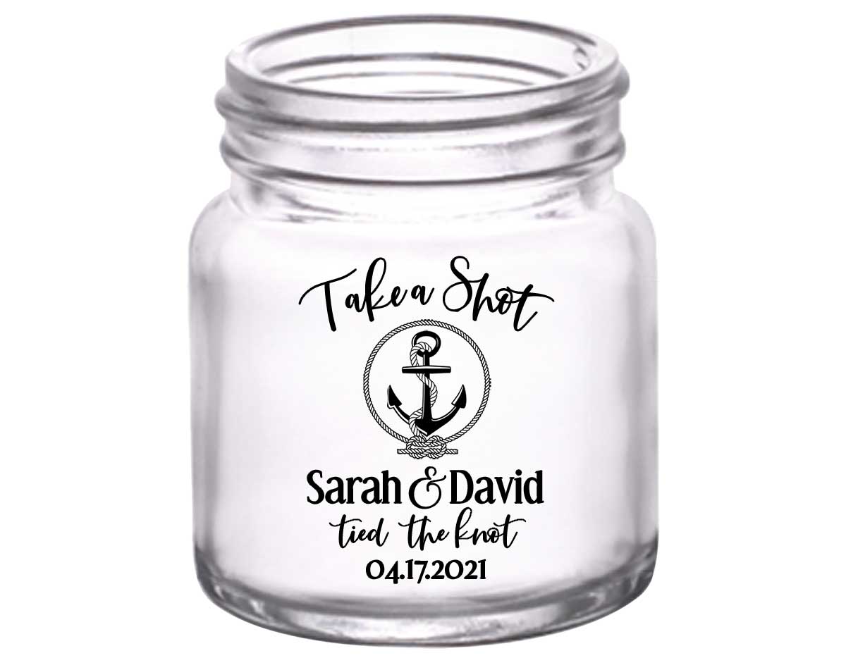 Take A Shot We Tied The Knot 5A 2oz Mini Mason Shot Glasses Rustic Wedding Gifts for Guests