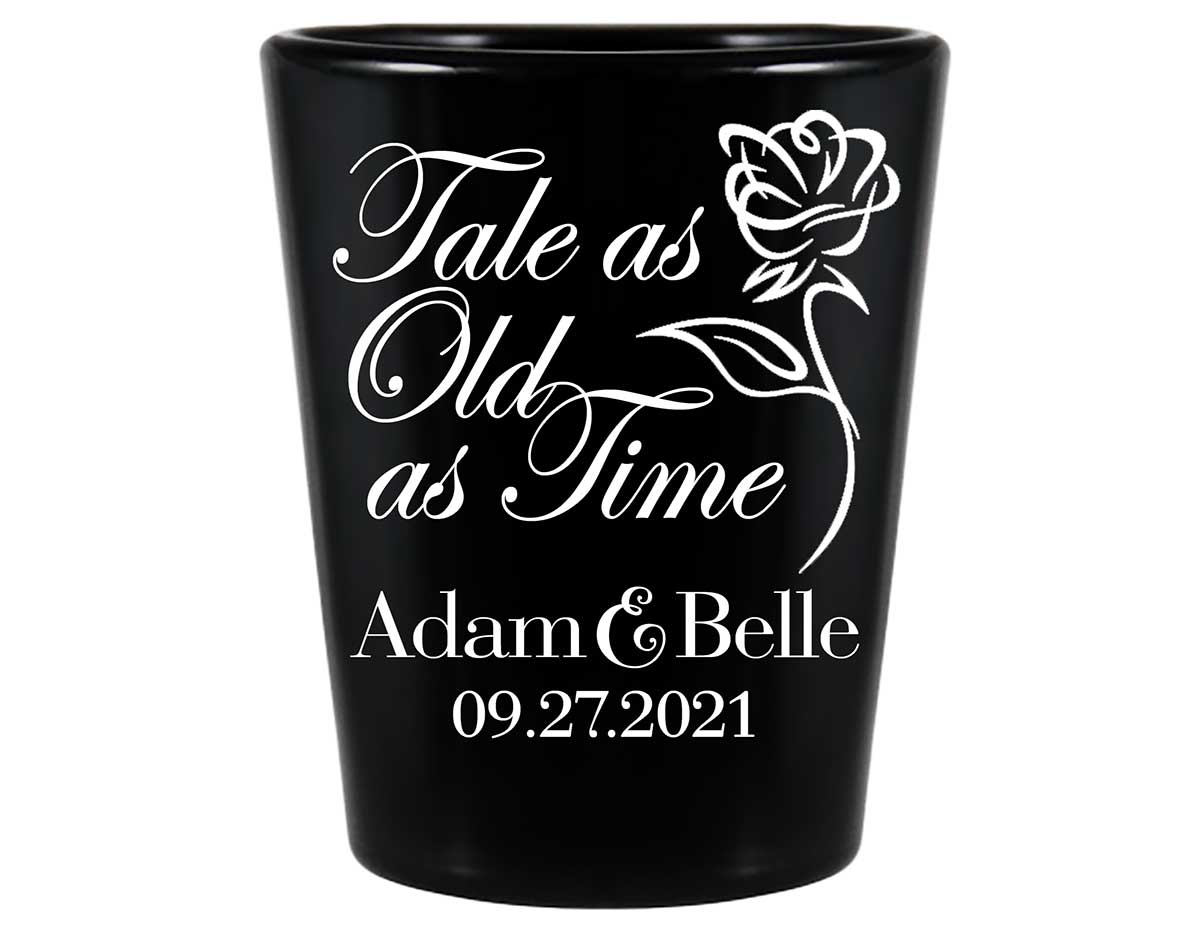 Tale As Old As Time 1A Standard 1.5oz Black Shot Glasses Beauty and The Beast Wedding Gifts for Guests