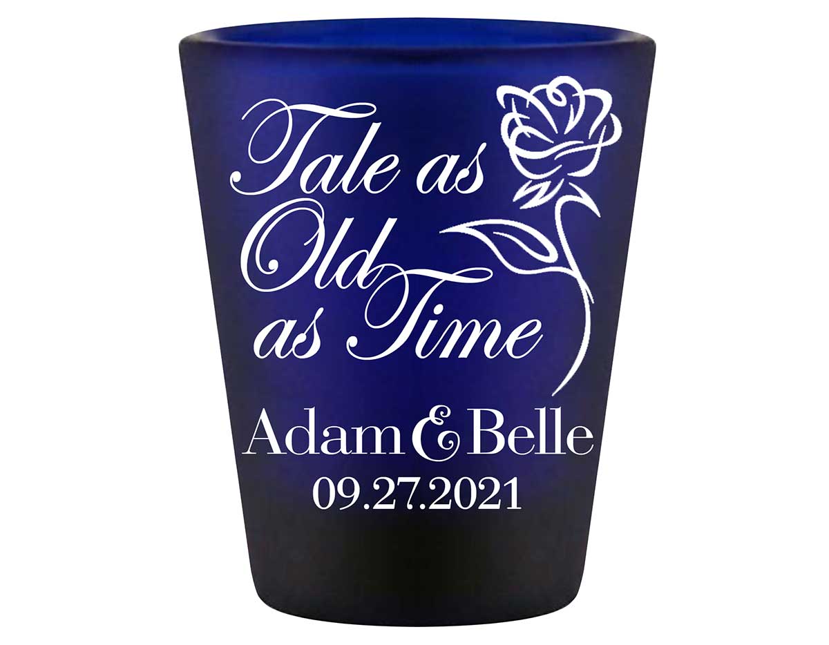Tale As Old As Time 1A Standard 1.5oz Blue Shot Glasses Beauty and The Beast Wedding Gifts for Guests
