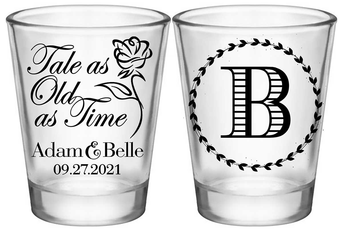 Tale As Old As Time 1A2 Standard 1.75oz Clear Shot Glasses Beauty and The Beast Wedding Gifts for Guests