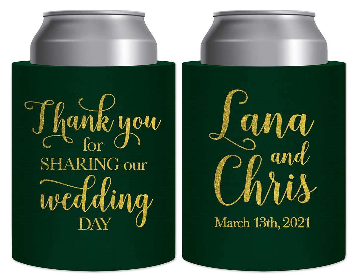 Thank You For Sharing Our Wedding Day 1A Thick Foam Can Koozies Thank You Gifts Wedding Gifts for Guests