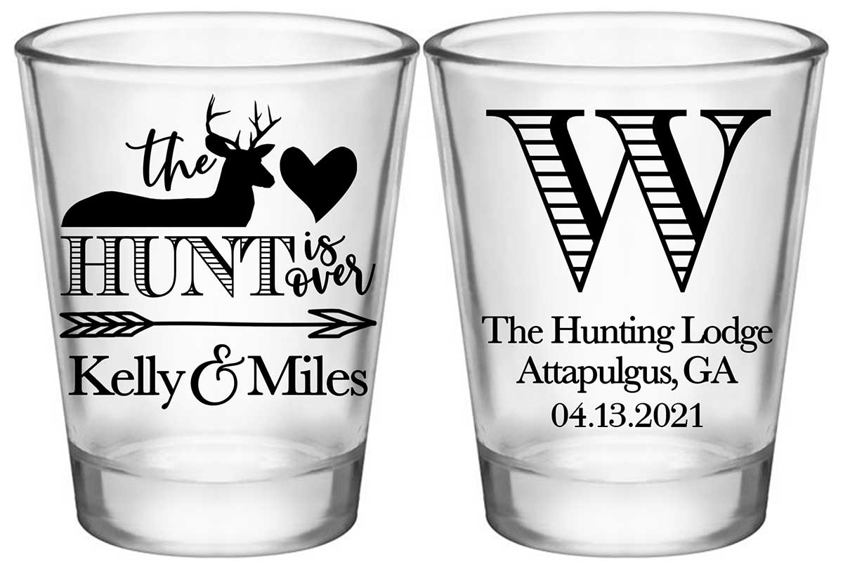 The Hunt Is Over 1A2 Standard 1.75oz Clear Shot Glasses Country Wedding Gifts for Guests